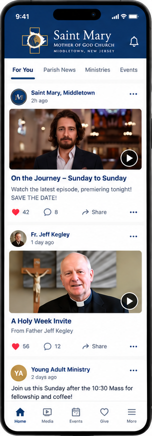 Parish app home feed