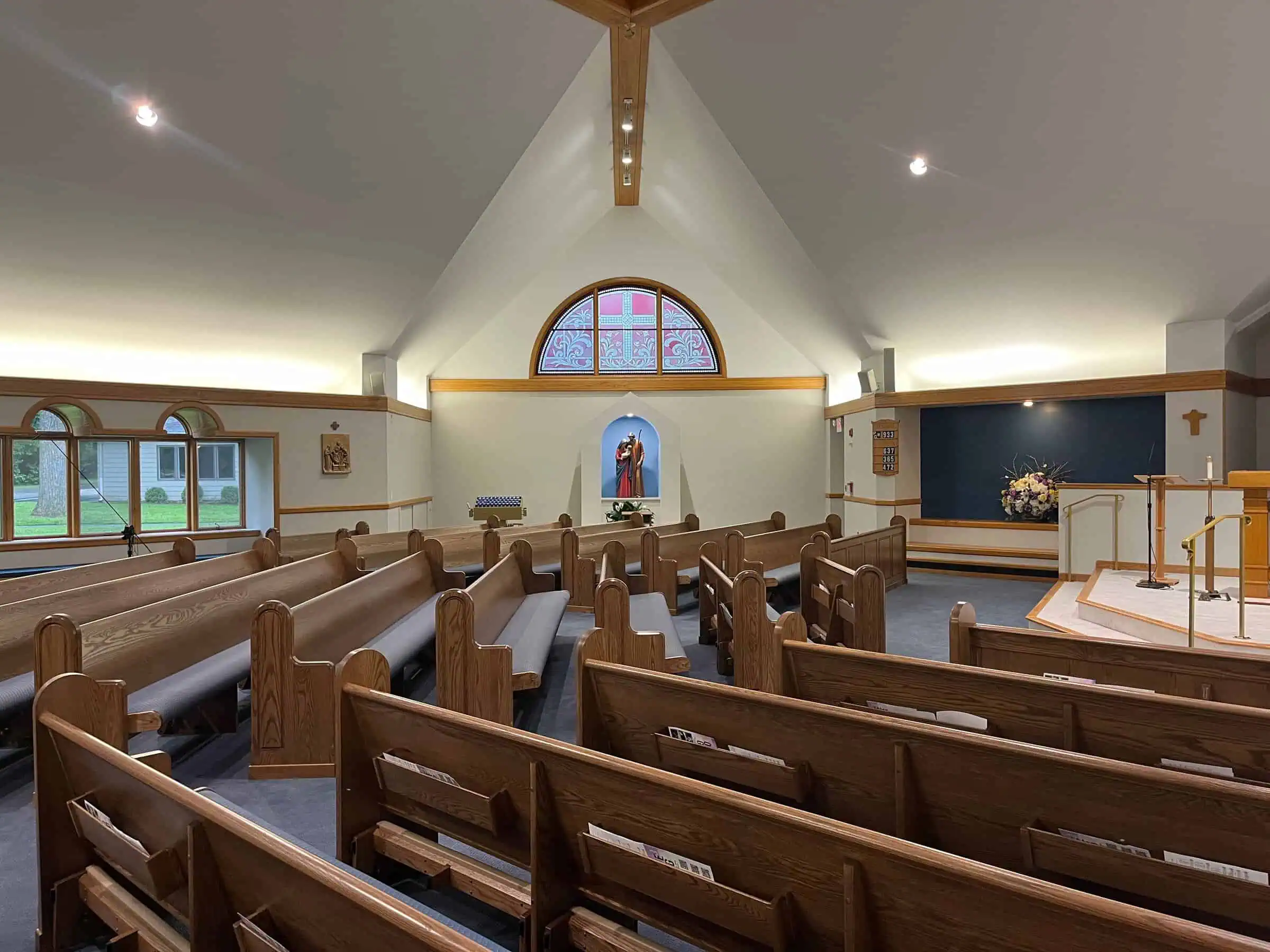 The renovated sanctuary of St. James in Hopewell Valley, New Jersey