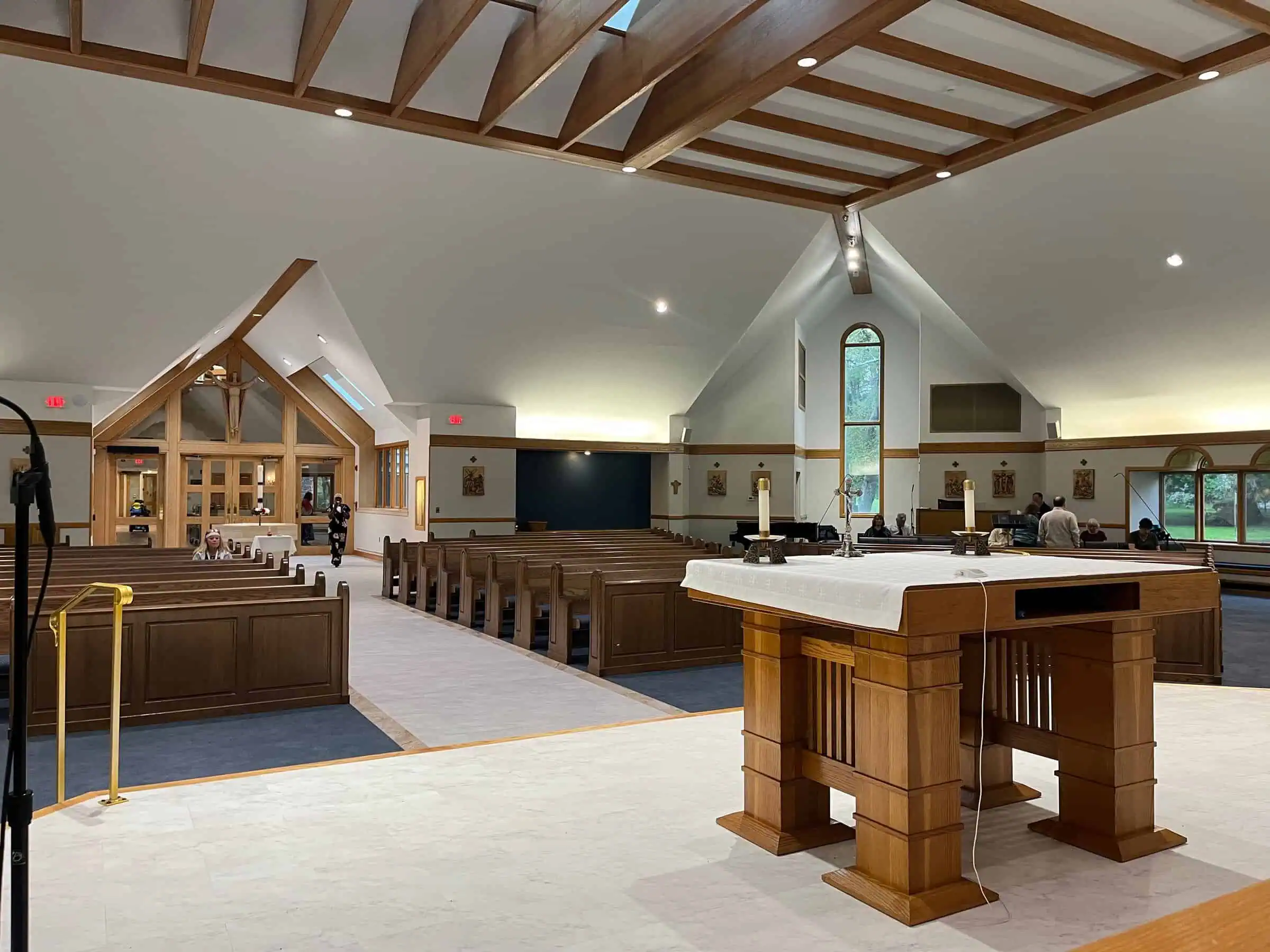 Detail of the renovated sanctuary interior at St. James